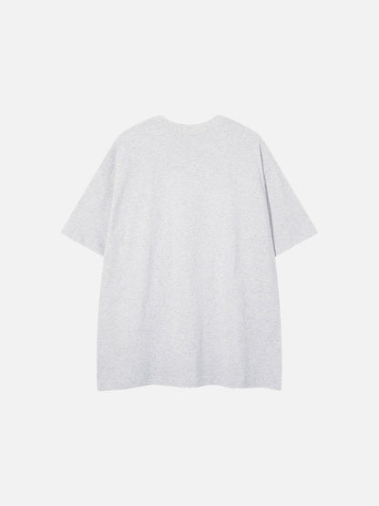 DAXUEN Short-sleeved crew neck T-shirt with grunge graphics