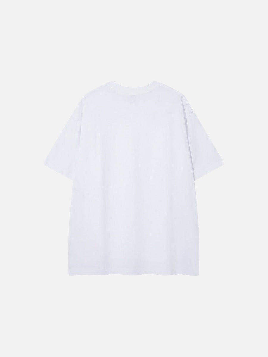 DAXUEN Short-sleeved crew neck T-shirt with grunge graphics