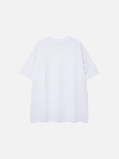 DAXUEN Short-sleeved crew neck T-shirt with grunge graphics