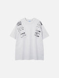 DAXUEN Short-sleeved crew neck T-shirt with grunge graphics