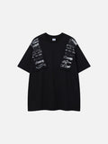 DAXUEN Short-sleeved crew neck T-shirt with grunge graphics