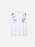 DAXUEN Short-sleeved crew neck T-shirt with grunge graphics