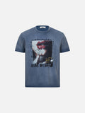 DAXUEN washed charcoal grey grunge lips and hand graphic t-shirt