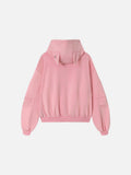 DAXUEN muted blue oversized hand-drawn graphic hooded sweatshirt