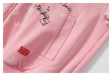 DAXUEN muted blue oversized hand-drawn graphic hooded sweatshirt