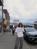 DAXUEN Oversized short-sleeved T-shirt with graphic print — model photo