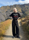 DAXUEN Oversized short-sleeved T-shirt with graphic print — model photo