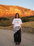 DAXUEN Oversized short-sleeved T-shirt with graphic print — model photo
