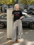DAXUEN Oversized short-sleeved T-shirt with graphic print — model photo