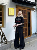 DAXUEN Oversized short-sleeved T-shirt with graphic print — model photo
