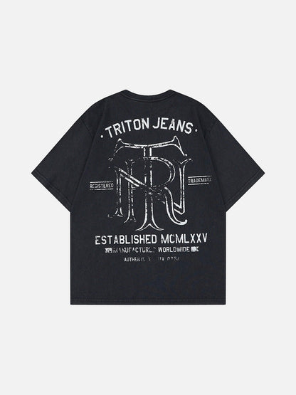 DAXUEN Graphic t-shirt featuring biker illustration and distressed text