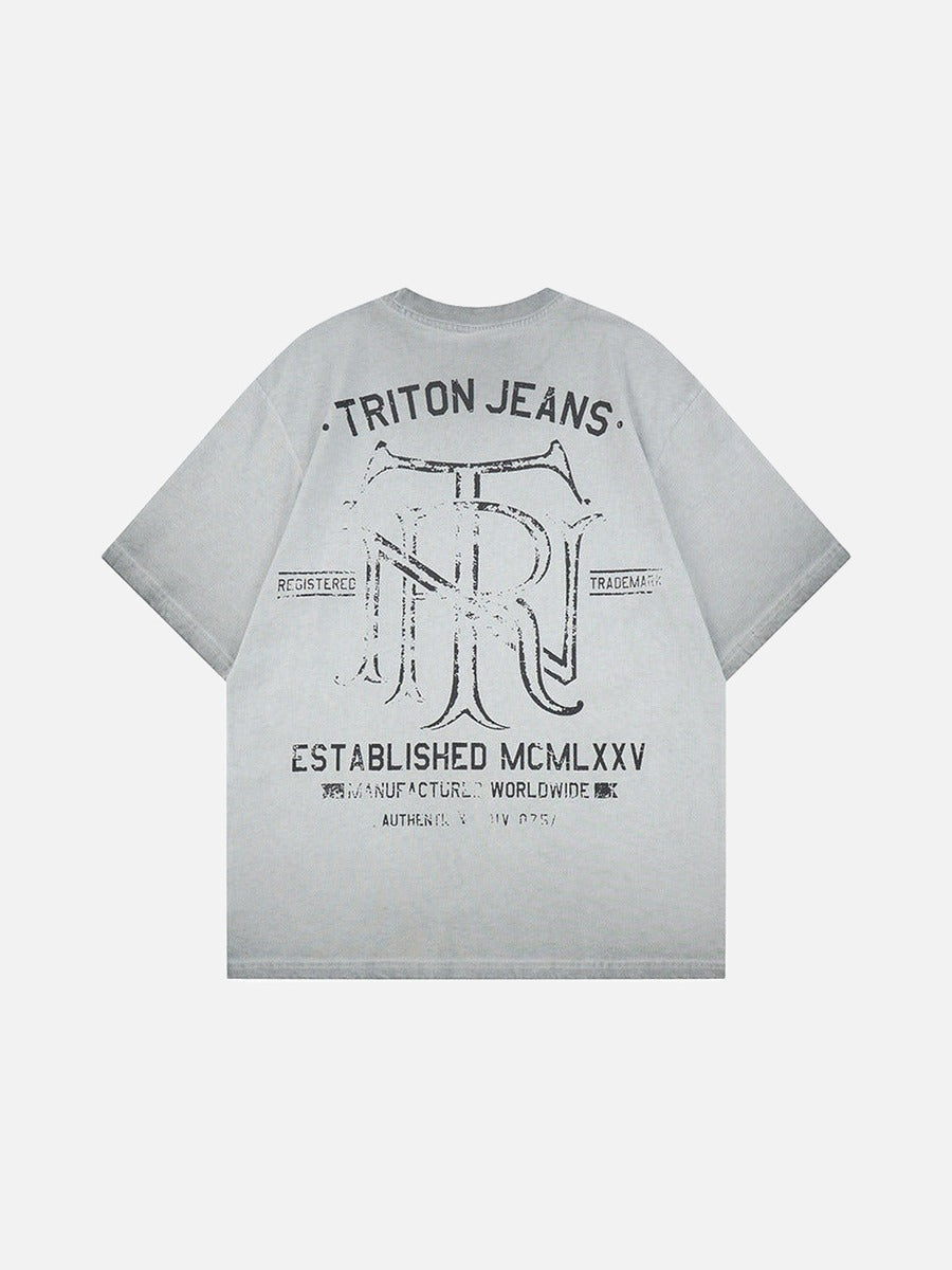 DAXUEN Graphic t-shirt featuring biker illustration and distressed text