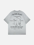 DAXUEN Graphic t-shirt featuring biker illustration and distressed text