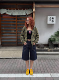 Heart-Embroidered Dark Shorts