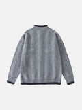 DAXUEN heather grey cardigan with black fuzzy trim
