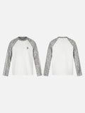 DAXUEN white and heather grey polka dot raglan long sleeve tee