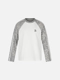 DAXUEN white and heather grey polka dot raglan long sleeve tee