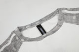 DAXUEN white and heather grey polka dot raglan long sleeve tee