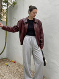 DAXUEN heather grey wide-leg fleece sweatpants — model photo