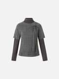 Heathered Grey Layered Top with Bow Detail