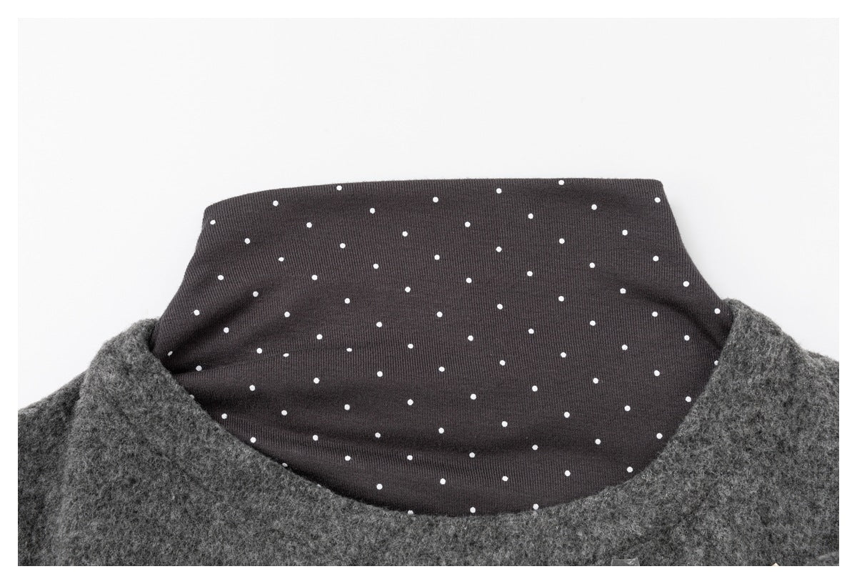 DAXUEN heathered grey layered top with bow detail
