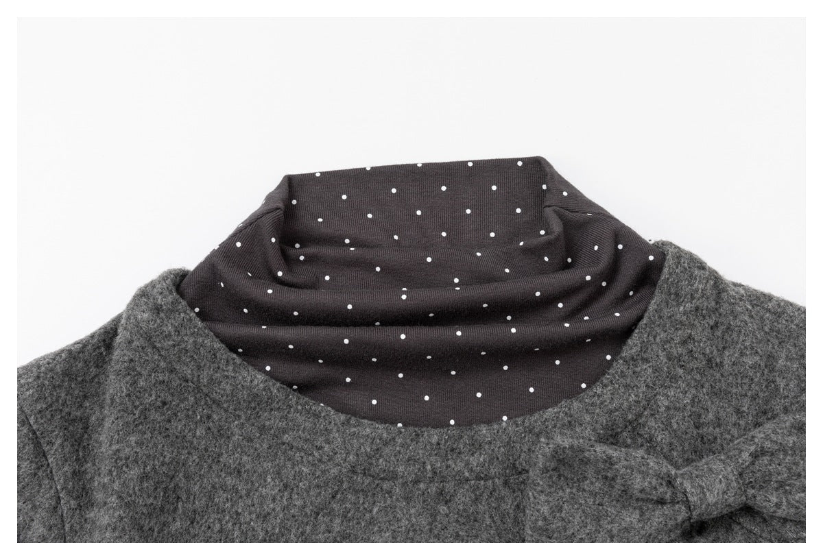 DAXUEN heathered grey layered top with bow detail