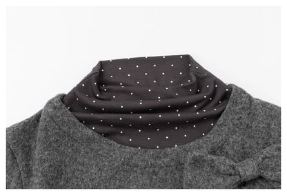 DAXUEN heathered grey layered top with bow detail