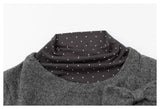 DAXUEN heathered grey layered top with bow detail