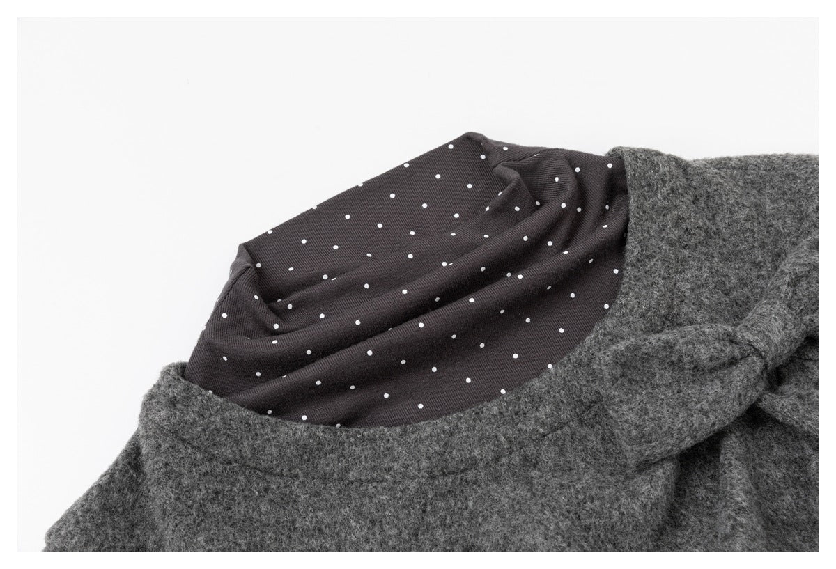 DAXUEN heathered grey layered top with bow detail