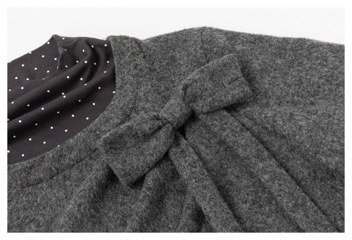 DAXUEN heathered grey layered top with bow detail
