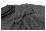 DAXUEN heathered grey layered top with bow detail