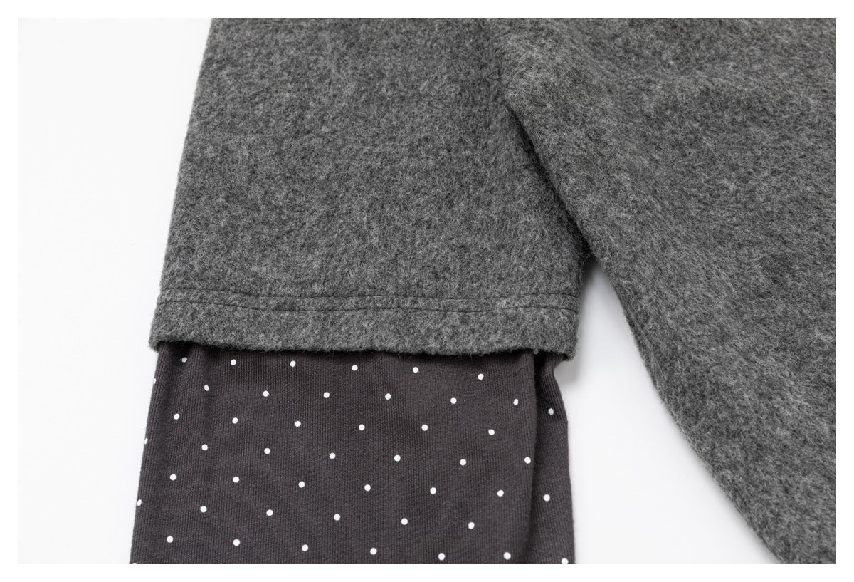 DAXUEN heathered grey layered top with bow detail