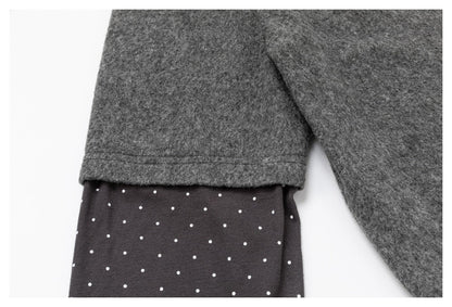 DAXUEN heathered grey layered top with bow detail