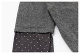 DAXUEN heathered grey layered top with bow detail