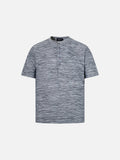 DAXUEN Heathered short-sleeved Henley top with stripes