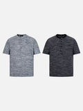 DAXUEN Heathered short-sleeved Henley top with stripes