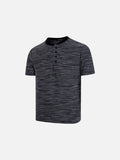DAXUEN Heathered short-sleeved Henley top with stripes