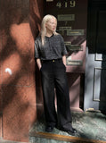 DAXUEN Heathered short-sleeved Henley top with stripes — model photo