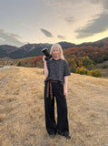 DAXUEN Heathered short-sleeved Henley top with stripes — model photo