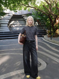 DAXUEN Heathered short-sleeved Henley top with stripes — model photo