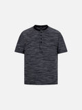 DAXUEN Heathered short-sleeved Henley top with stripes