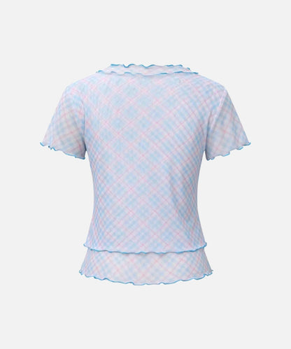 DAXUEN Hello Kitty graphic ruffle short-sleeved t-shirt