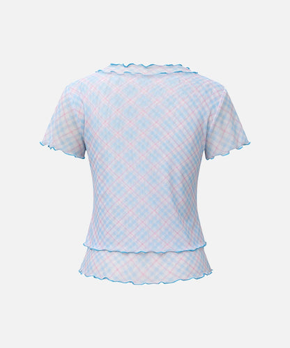 DAXUEN Hello Kitty graphic ruffle short-sleeved t-shirt