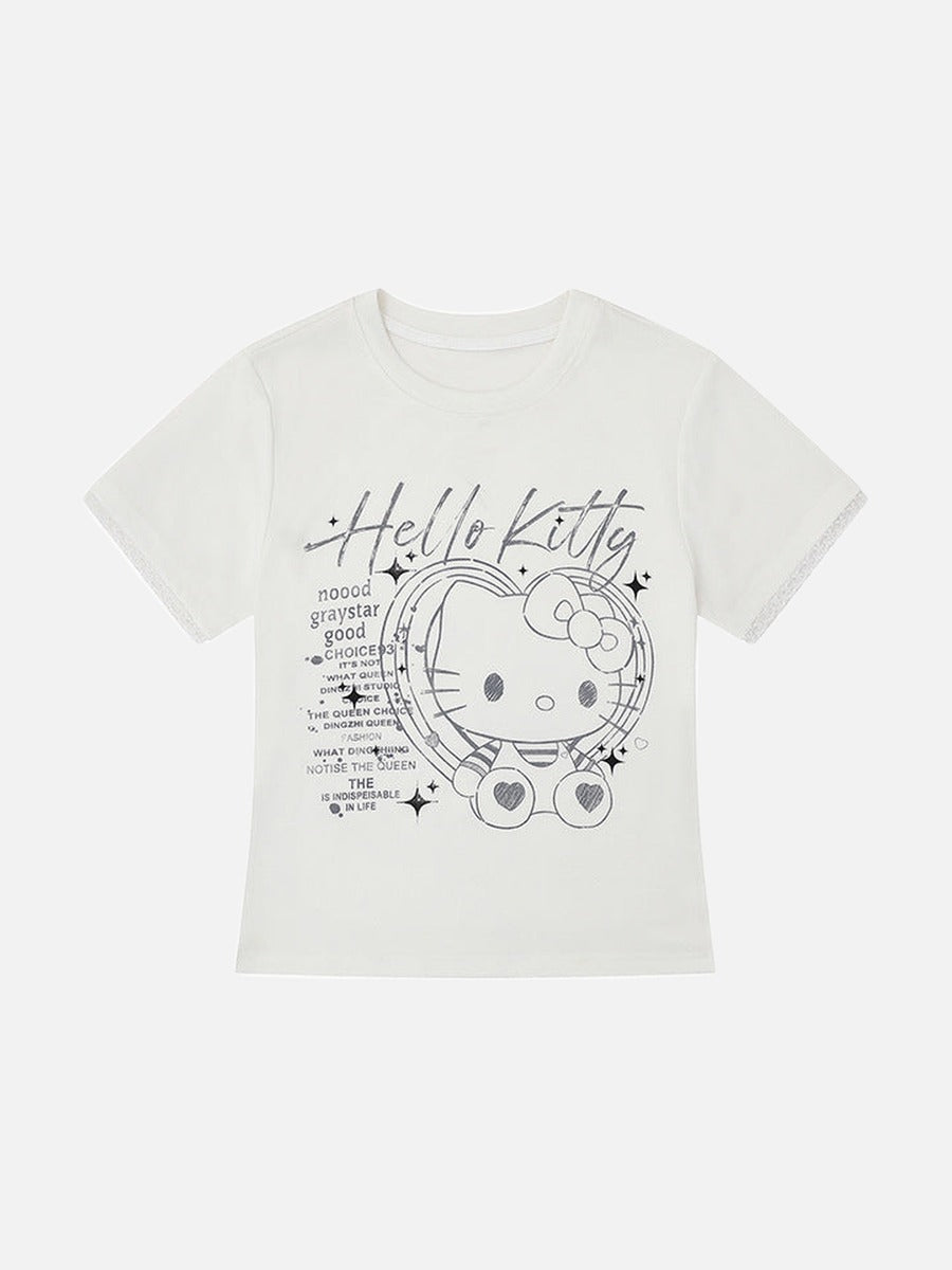 DAXUEN Hello Kitty graphic print slim fit t-shirt
