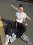 DAXUEN Hello Kitty graphic print slim fit t-shirt — model photo