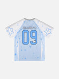 DAXUEN Hello Kitty graphic sports t-shirt with V-neck and raglan sleeves