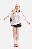 DAXUEN Retro Graphic Mesh Football Shirt