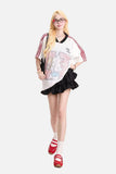DAXUEN Retro Graphic Mesh Football Shirt