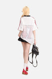 DAXUEN Retro Graphic Mesh Football Shirt