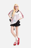 DAXUEN Retro Graphic Mesh Football Shirt